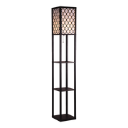 Shelf Floor Lamp - Shade Diffused Light Source with Open-Box Shelves V63-822811