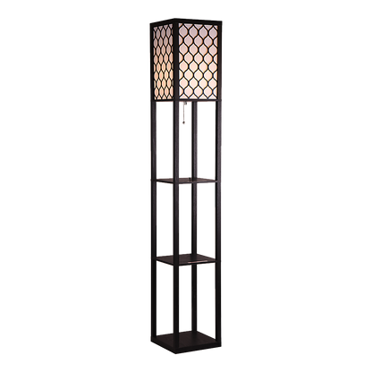 Shelf Floor Lamp - Shade Diffused Light Source with Open-Box Shelves V63-822811