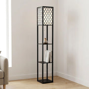 Shelf Floor Lamp - Shade Diffused Light Source with Open-Box Shelves V63-822811