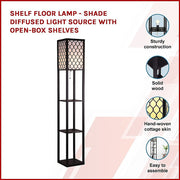 Shelf Floor Lamp - Shade Diffused Light Source with Open-Box Shelves V63-822811