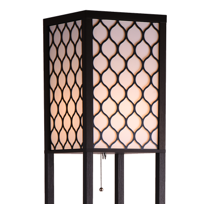 Shelf Floor Lamp - Shade Diffused Light Source with Open-Box Shelves V63-822811