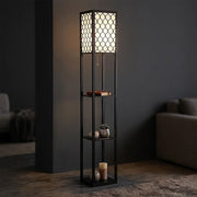 Shelf Floor Lamp - Shade Diffused Light Source with Open-Box Shelves V63-822811
