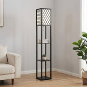 Shelf Floor Lamp - Shade Diffused Light Source with Open-Box Shelves V63-822811