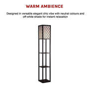 Shelf Floor Lamp - Shade Diffused Light Source with Open-Box Shelves V63-822811