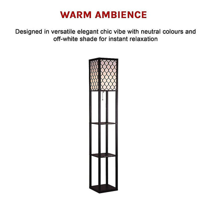 Shelf Floor Lamp - Shade Diffused Light Source with Open-Box Shelves V63-822811
