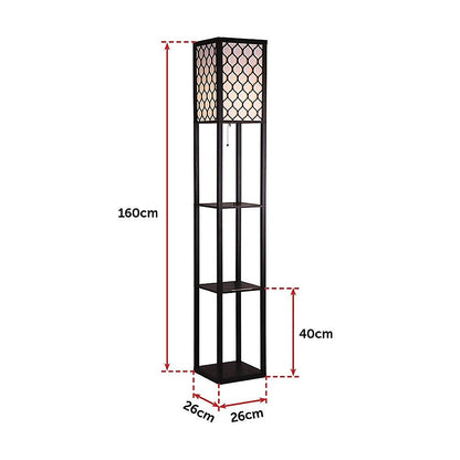 Shelf Floor Lamp - Shade Diffused Light Source with Open-Box Shelves V63-822811
