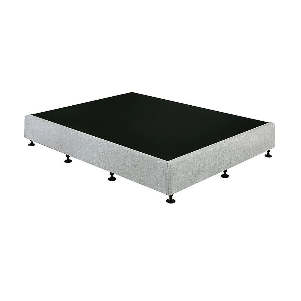 Palermo Queen Ensemble Bed Base Platinum Light Grey Linen Fabric V63-822871