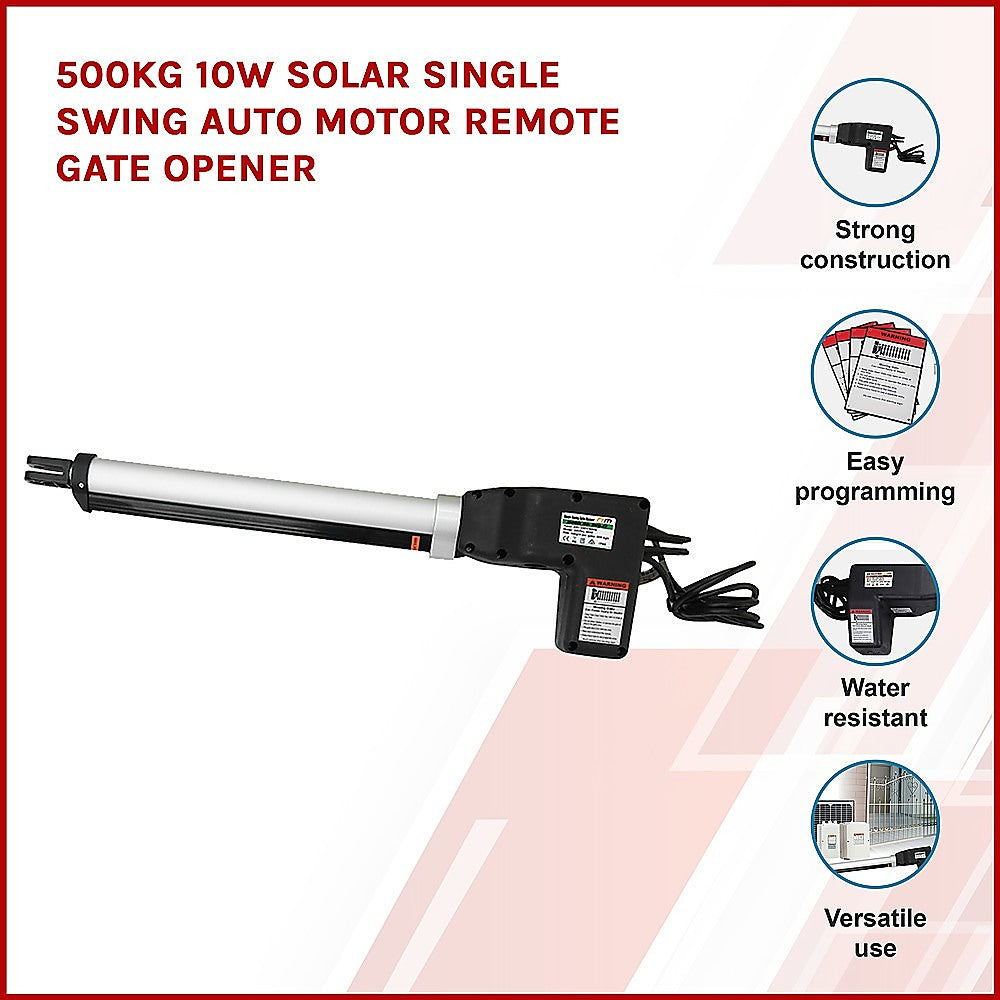 500KG 10W Solar Single Swing Auto Motor Remote Gate Opener V63-822901