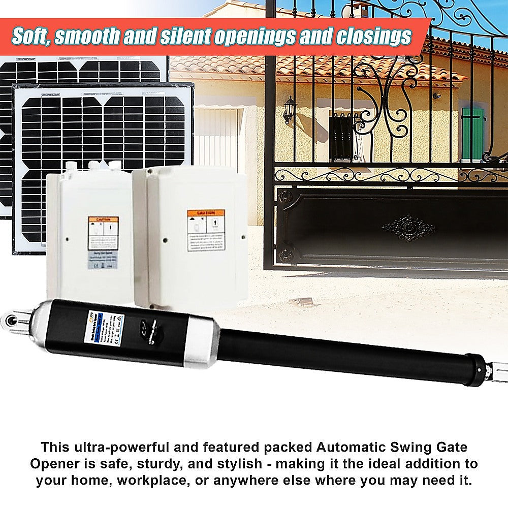 500KG 20W Solar Single Swing Auto Motor Remote Gate Opener V63-822971