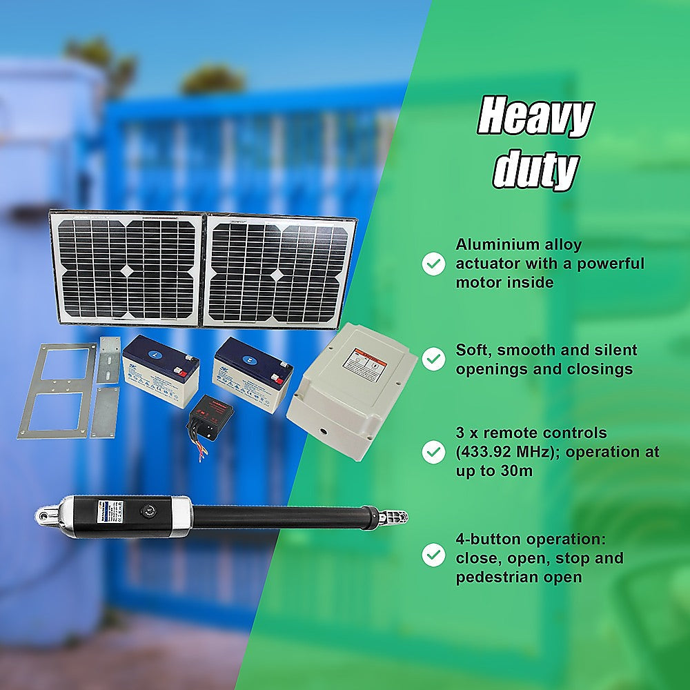 500KG 20W Solar Single Swing Auto Motor Remote Gate Opener V63-822971