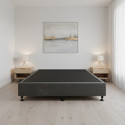 Palermo Queen Ensemble Bed Base Platinum Graphite Linen Fabric