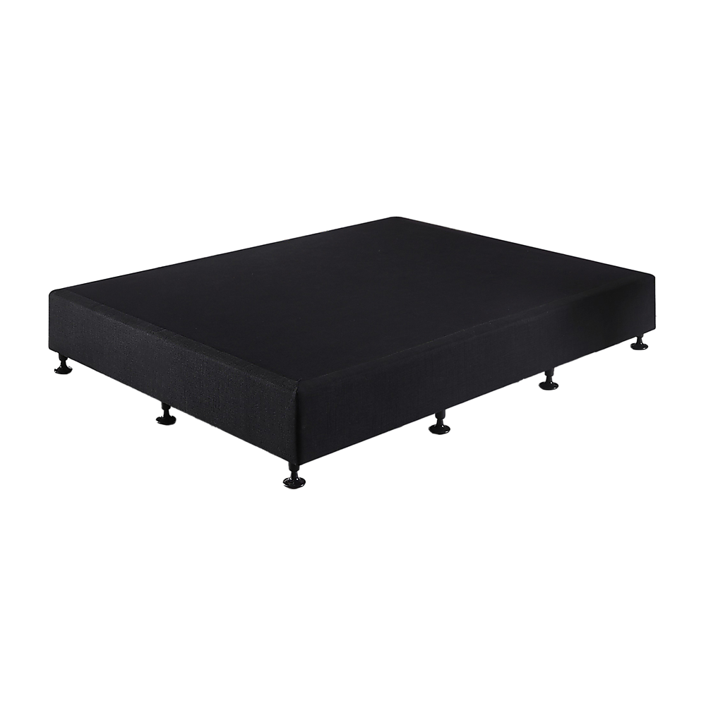 Palermo Queen Ensemble Bed Base Midnight Black Linen Fabric V63-823181