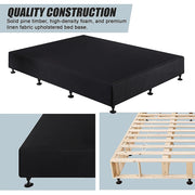 Palermo Queen Ensemble Bed Base Midnight Black Linen Fabric V63-823181