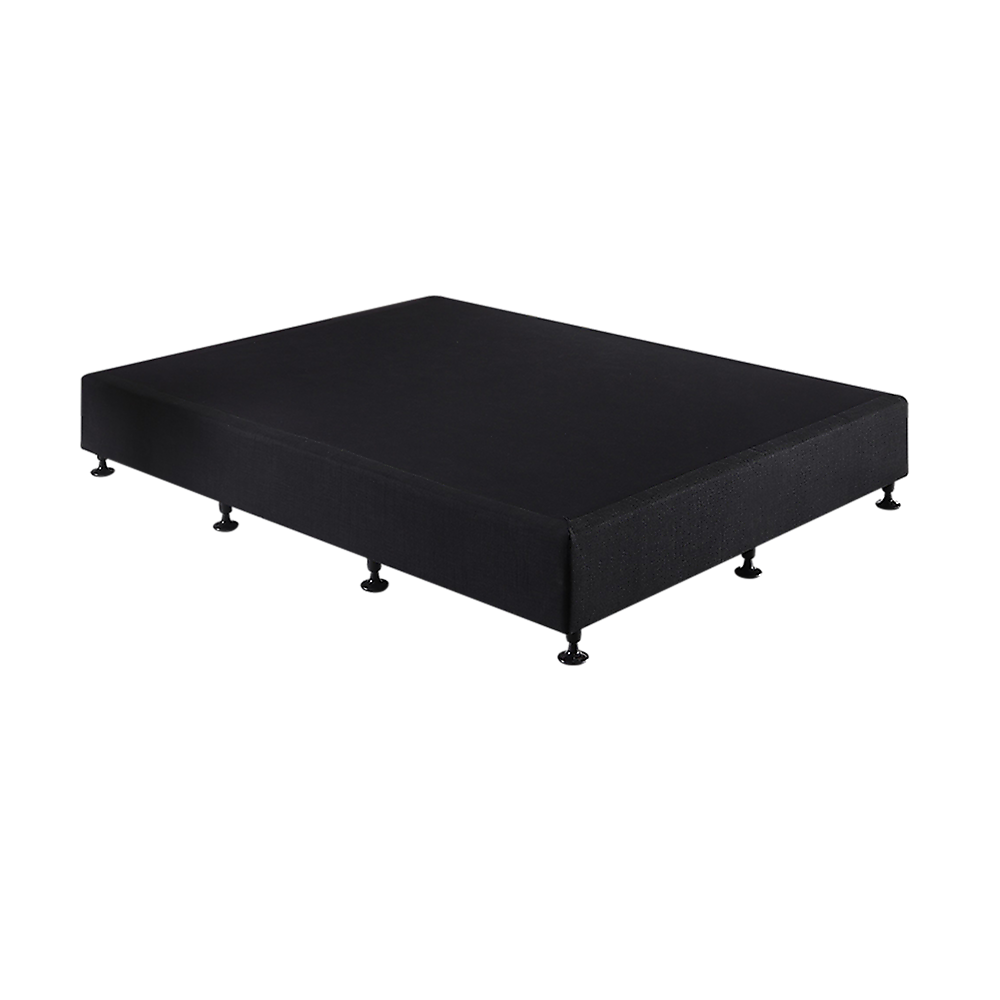 Palermo Queen Ensemble Bed Base Midnight Black Linen Fabric V63-823181