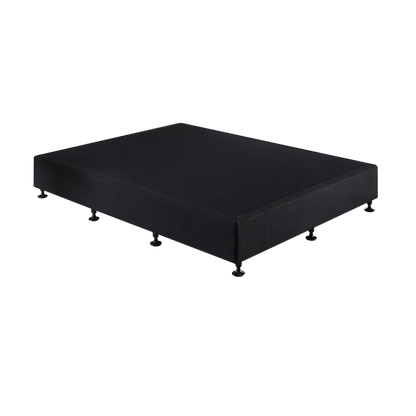 Palermo Queen Ensemble Bed Base Midnight Black Linen Fabric V63-823181