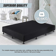 Palermo Queen Ensemble Bed Base Midnight Black Linen Fabric V63-823181