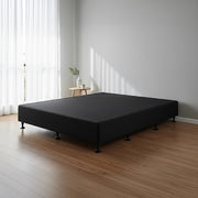 Palermo Queen Ensemble Bed Base Midnight Black Linen Fabric V63-823181