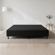 Palermo Queen Ensemble Bed Base Midnight Black Linen Fabric V63-823181