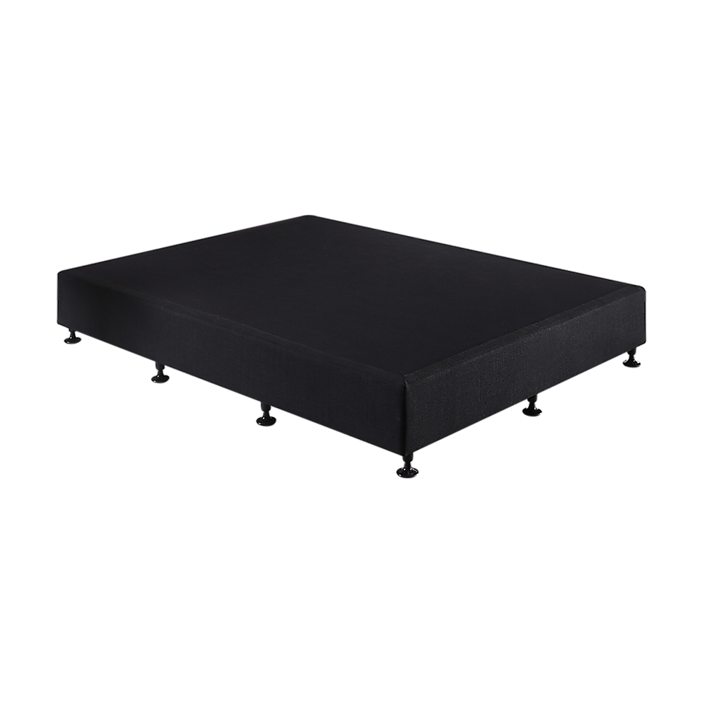 Palermo King Single Ensemble Bed Base Midnight Black Linen Fabric V63-823201