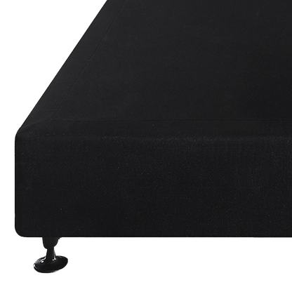 Palermo King Single Ensemble Bed Base Midnight Black Linen Fabric V63-823201