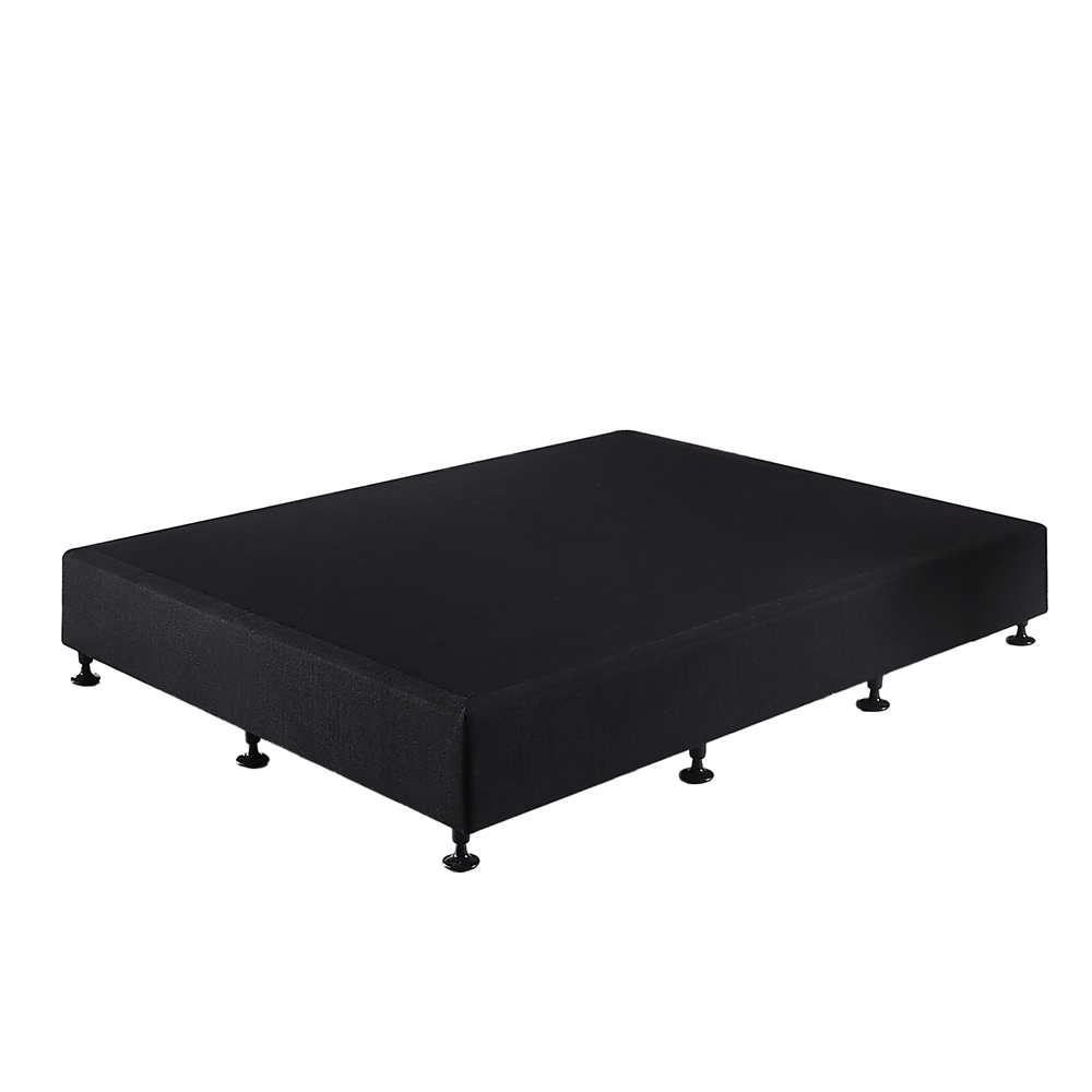 Palermo King Single Ensemble Bed Base Midnight Black Linen Fabric V63-823201