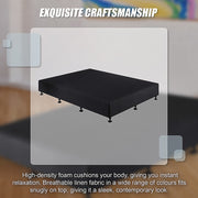 Palermo King Single Ensemble Bed Base Midnight Black Linen Fabric V63-823201