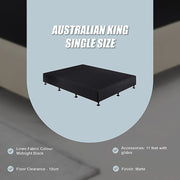 Palermo King Single Ensemble Bed Base Midnight Black Linen Fabric V63-823201
