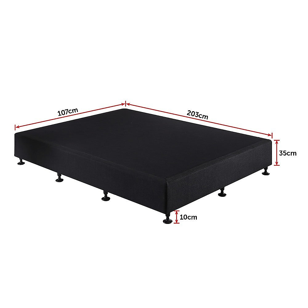 Palermo King Single Ensemble Bed Base Midnight Black Linen Fabric V63-823201