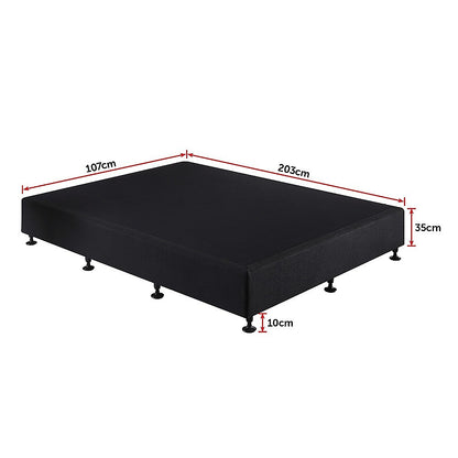 Palermo King Single Ensemble Bed Base Midnight Black Linen Fabric V63-823201