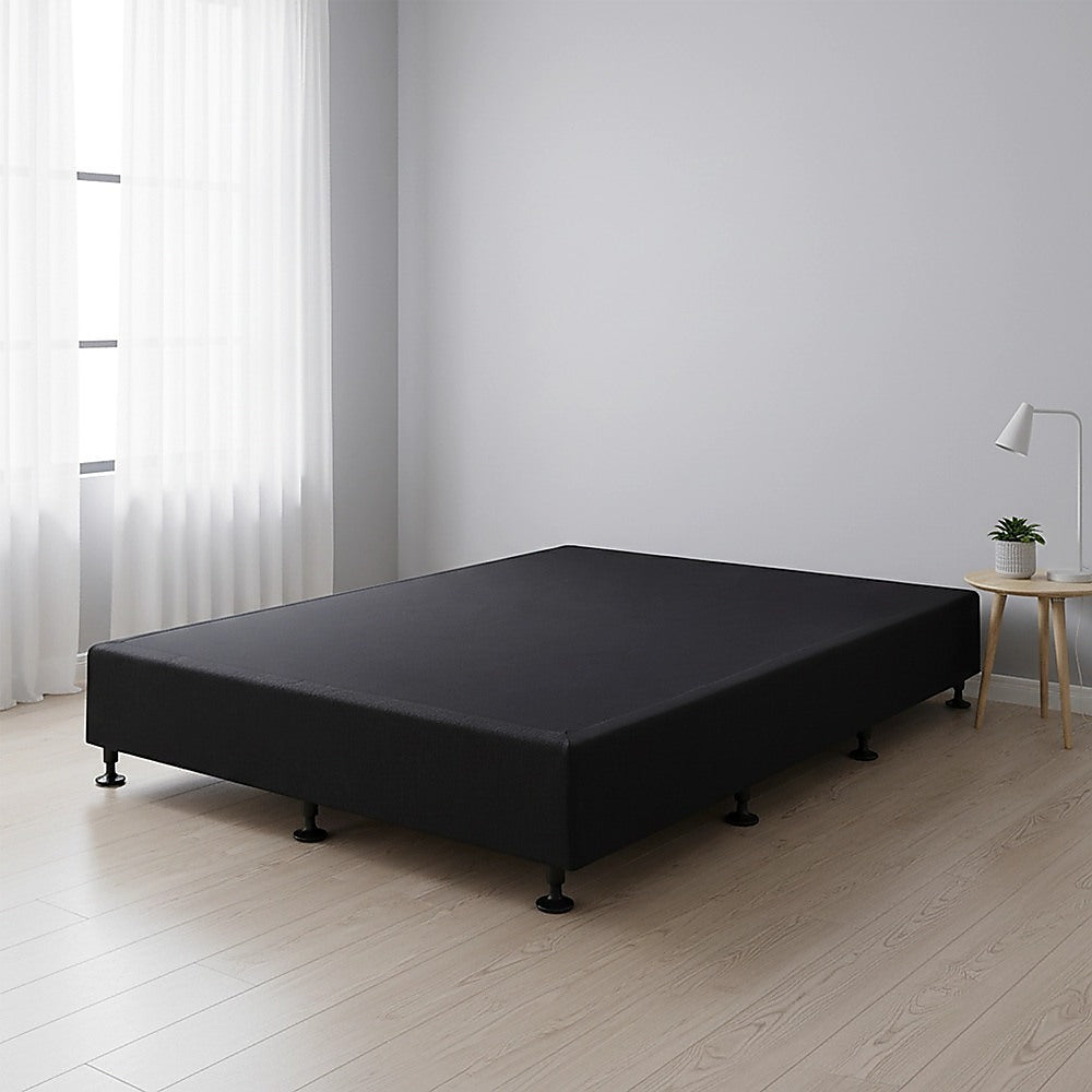 Palermo King Single Ensemble Bed Base Midnight Black Linen Fabric V63-823201