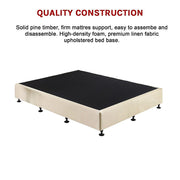 Palermo King Single Ensemble Bed Base Platinum Natural Sand Linen Fabric V63-823211