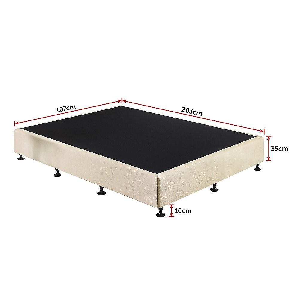 Palermo King Single Ensemble Bed Base Platinum Natural Sand Linen Fabric V63-823211