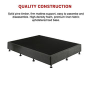 Palermo King Single Ensemble Bed Base Platinum Graphite Linen Fabric V63-823221