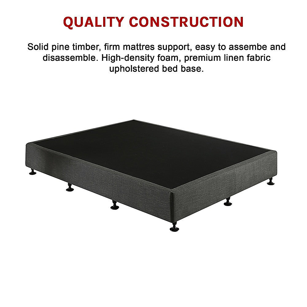 Palermo King Single Ensemble Bed Base Platinum Graphite Linen Fabric V63-823221