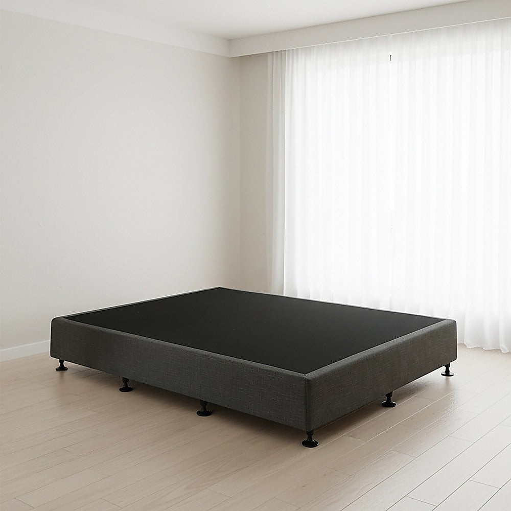 Palermo King Single Ensemble Bed Base Platinum Graphite Linen Fabric V63-823221