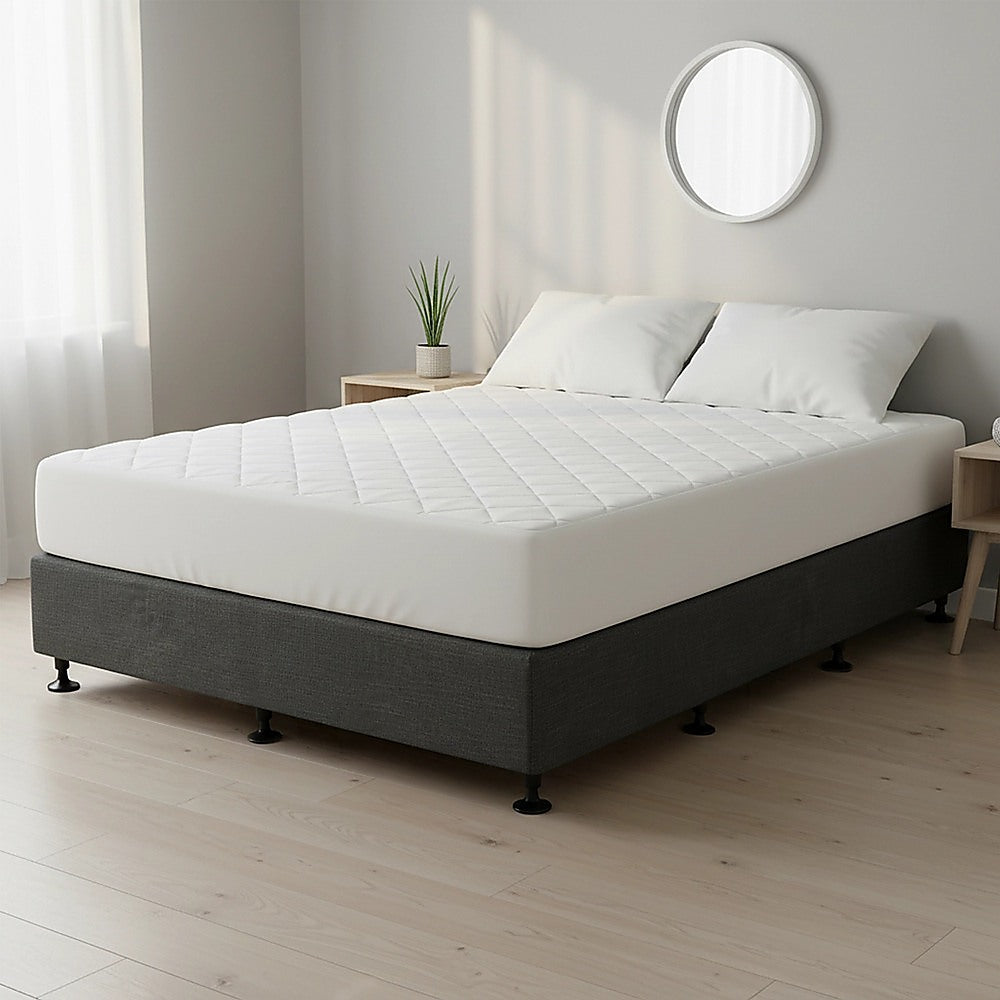 Palermo King Single Ensemble Bed Base Platinum Graphite Linen Fabric V63-823221