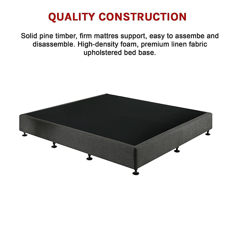 Palermo King Ensemble Bed Base Platinum Graphite Linen Fabric V63-823241