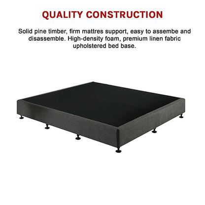 Palermo King Ensemble Bed Base Platinum Graphite Linen Fabric V63-823241