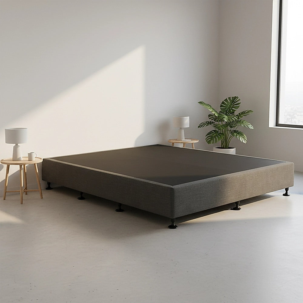 Palermo King Ensemble Bed Base Platinum Graphite Linen Fabric V63-823241