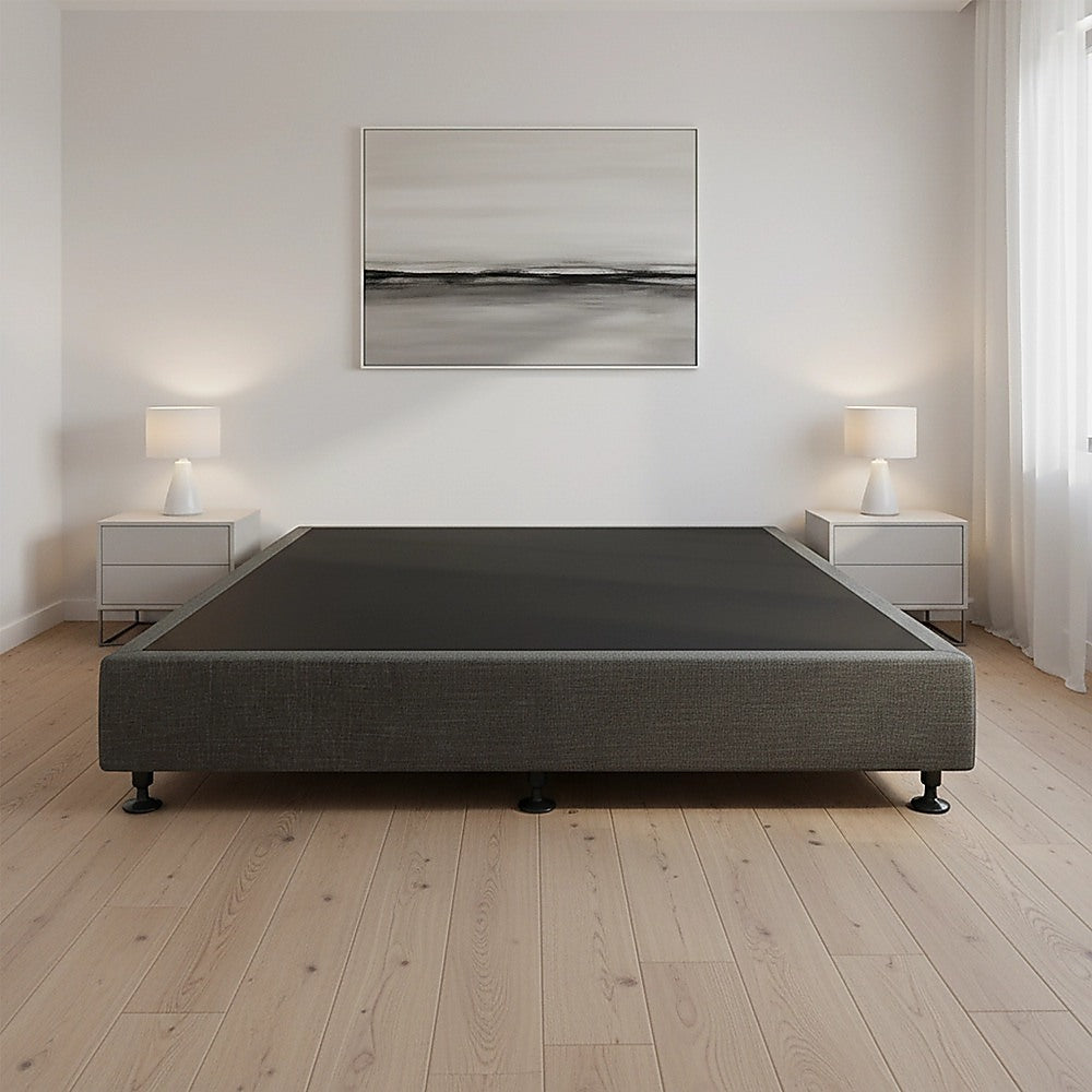 Palermo King Ensemble Bed Base Platinum Graphite Linen Fabric V63-823241