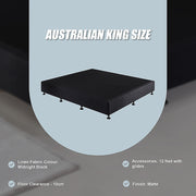 Palermo King Ensemble Bed Base Midnight Black Linen Fabric V63-823261