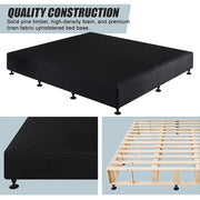 Palermo King Ensemble Bed Base Midnight Black Linen Fabric V63-823261