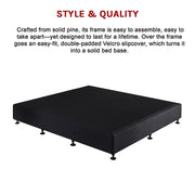 Palermo King Ensemble Bed Base Midnight Black Linen Fabric V63-823261