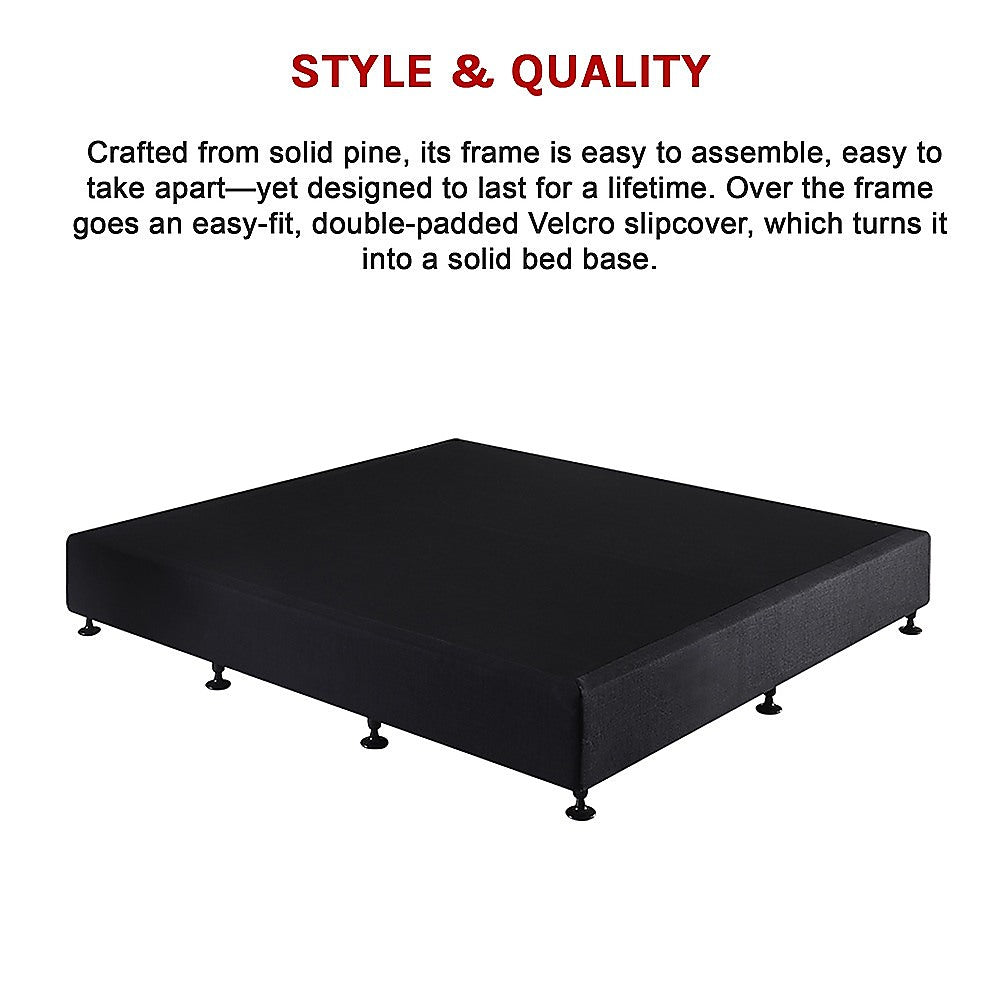 Palermo King Ensemble Bed Base Midnight Black Linen Fabric V63-823261