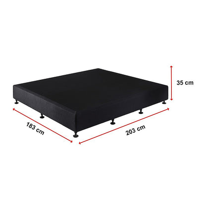 Palermo King Ensemble Bed Base Midnight Black Linen Fabric V63-823261