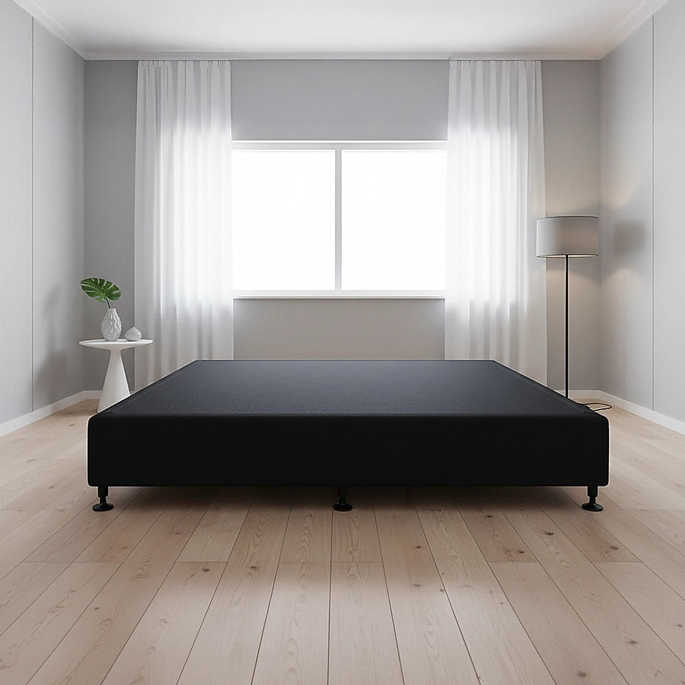 Palermo King Ensemble Bed Base Midnight Black Linen Fabric V63-823261