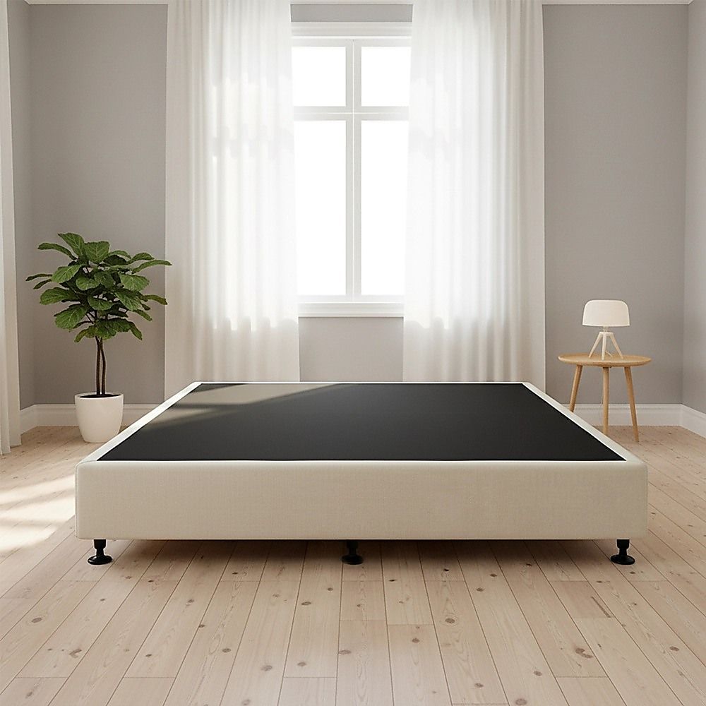Palermo King Ensemble Bed Base Platinum Natural Sand Linen Fabric