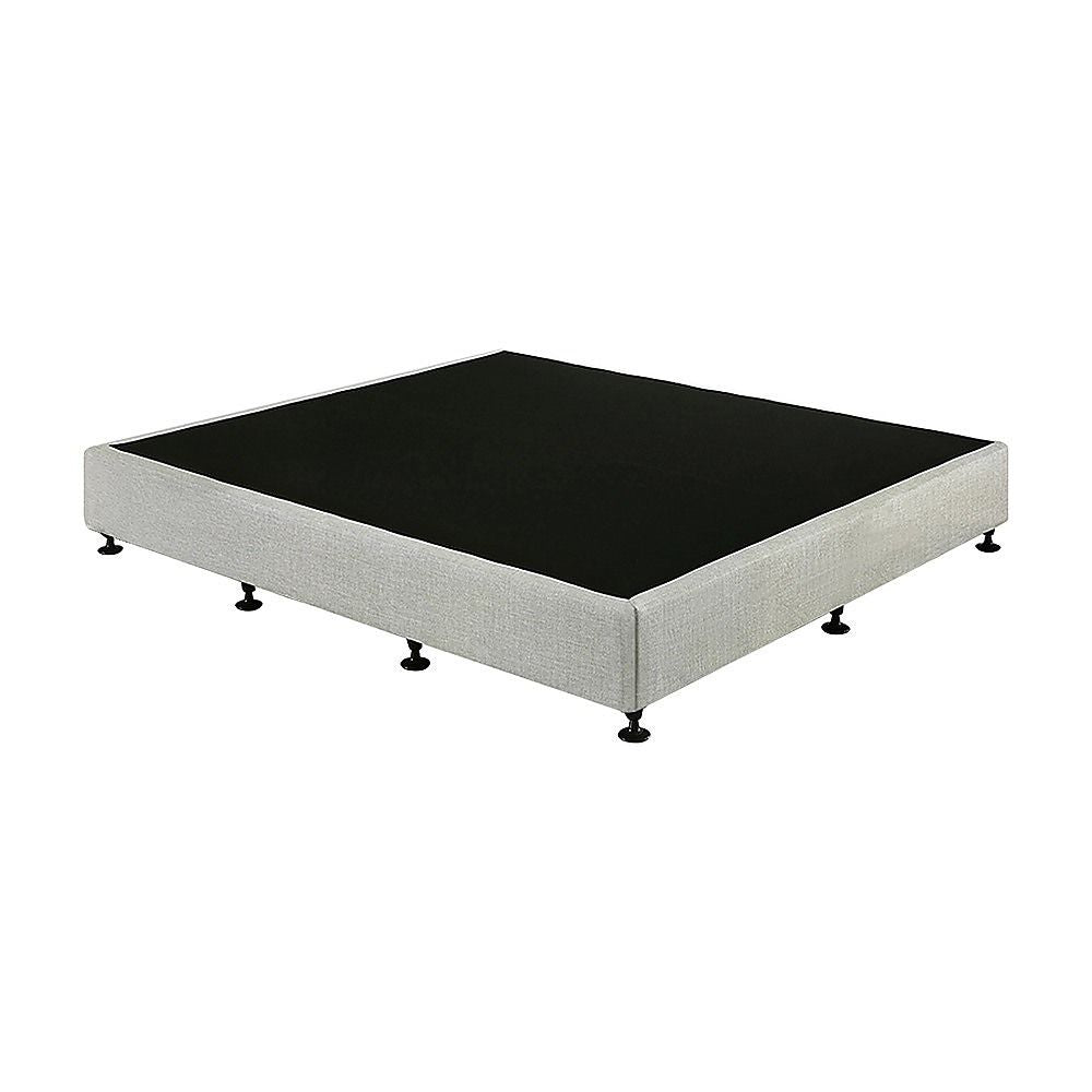 Palermo King Ensemble Bed Base Platinum Light Grey Linen Fabric V63-823281