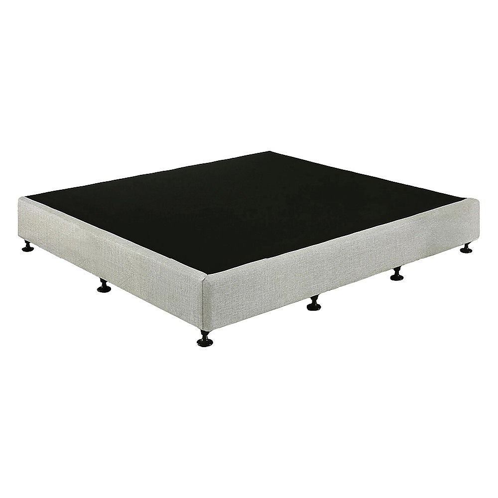 Palermo King Ensemble Bed Base Platinum Light Grey Linen Fabric V63-823281