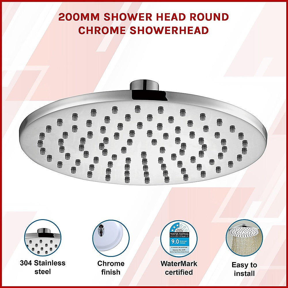 200mm Shower Head Round Chrome Showerhead V63-823291